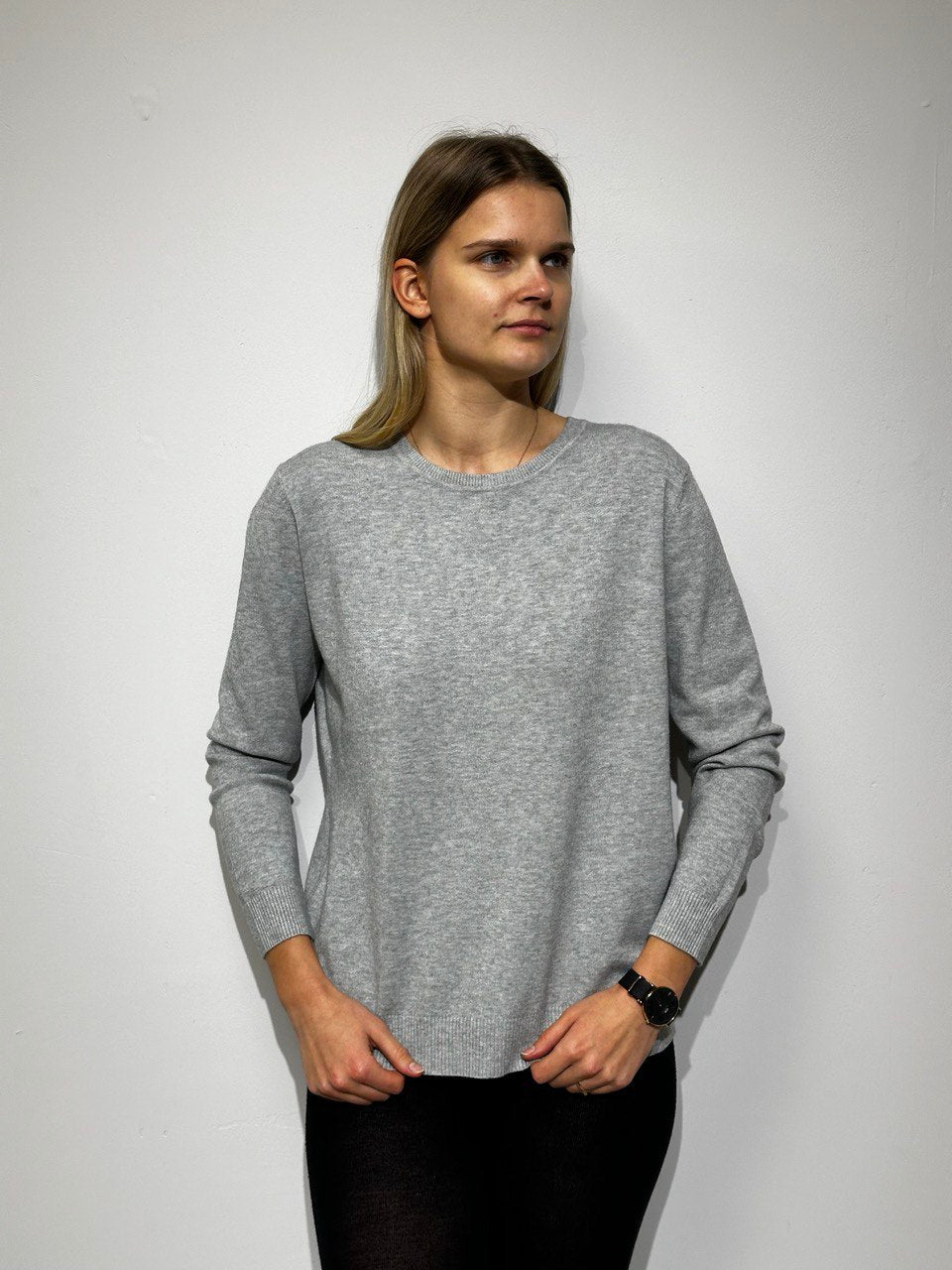 Džemperis klasisks pelēks