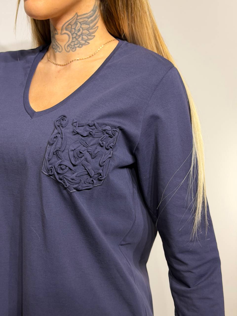 Kokvilnas džemperis ar dekoru