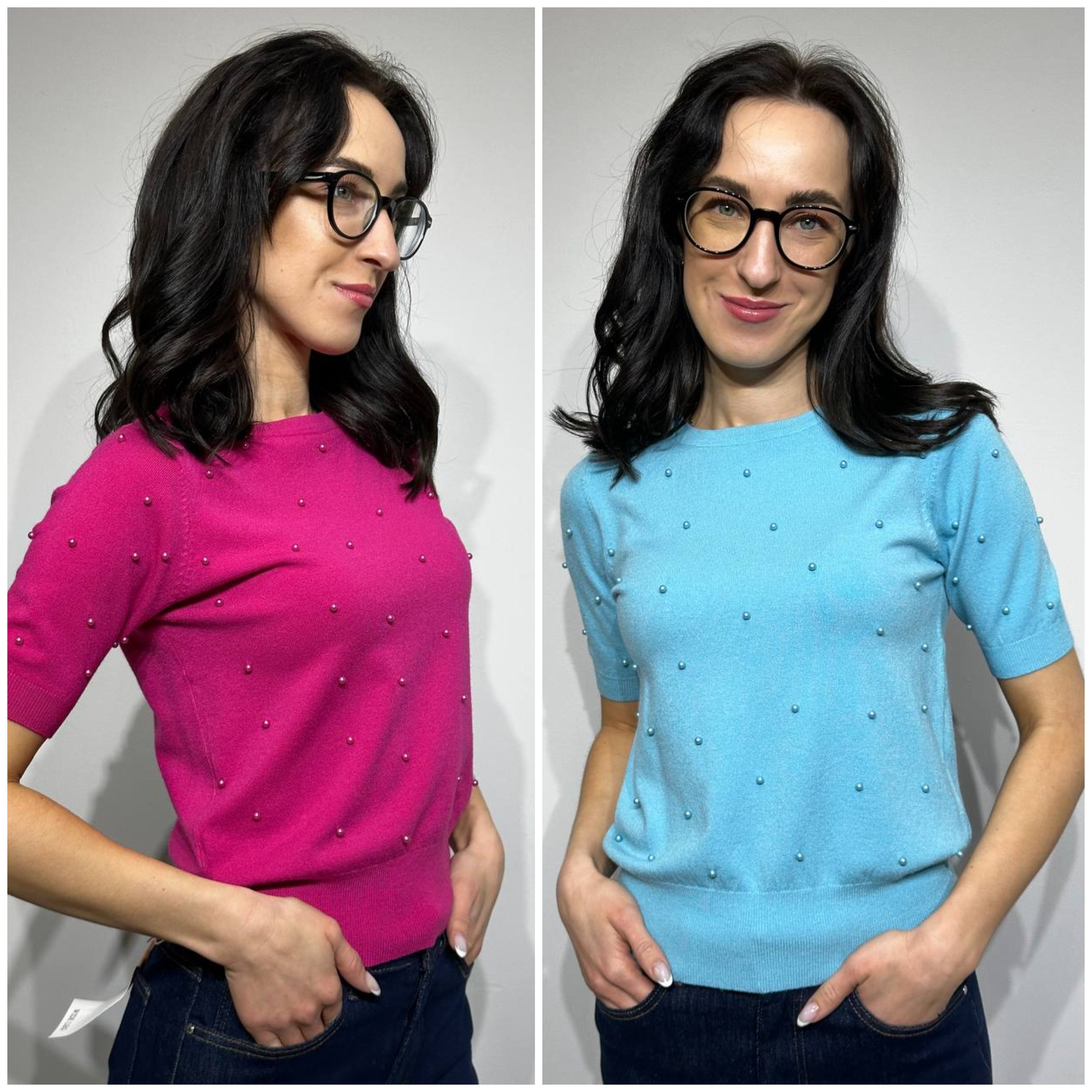 Adīts džemperis ar pērlītēm