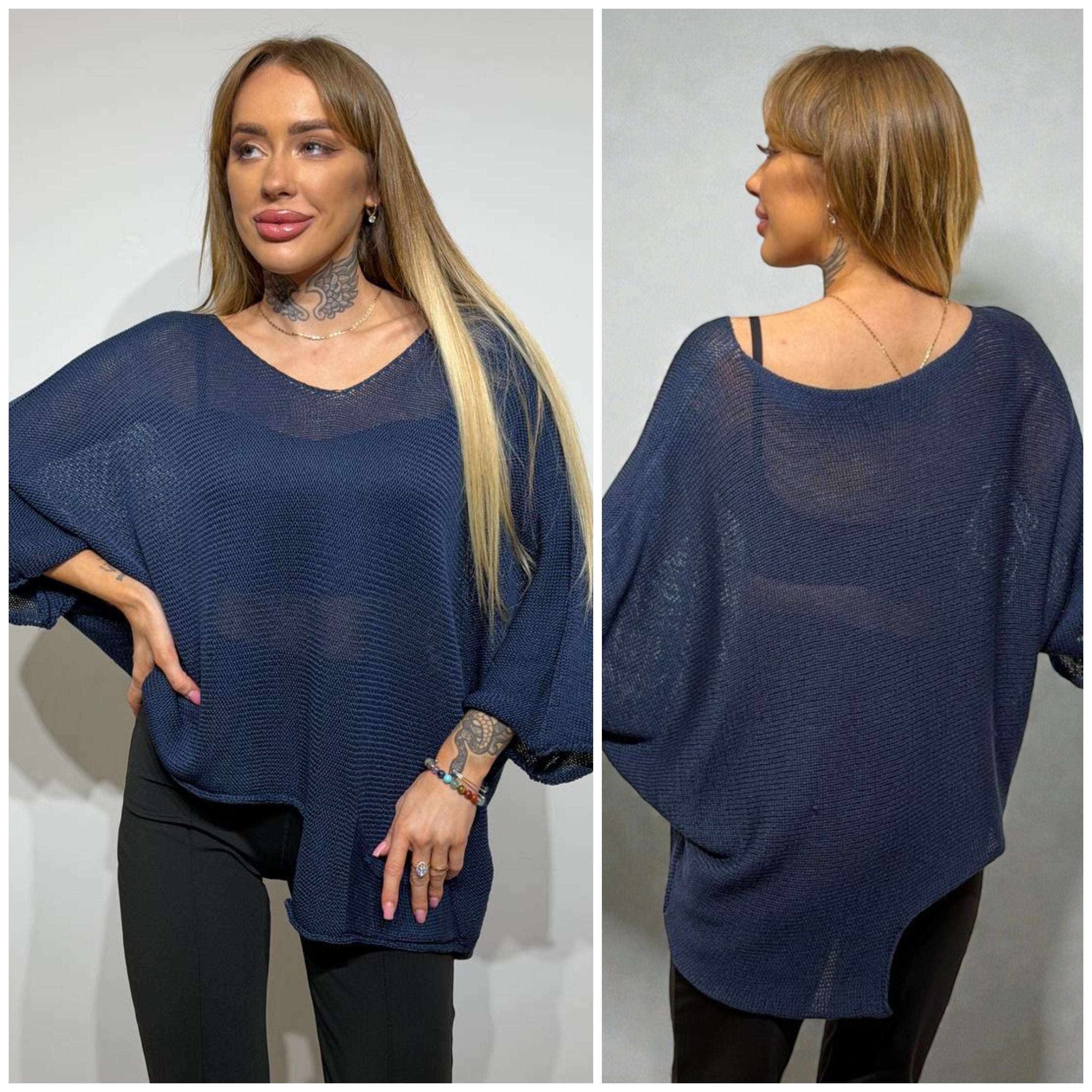 Asimetrisks adīts džemperis