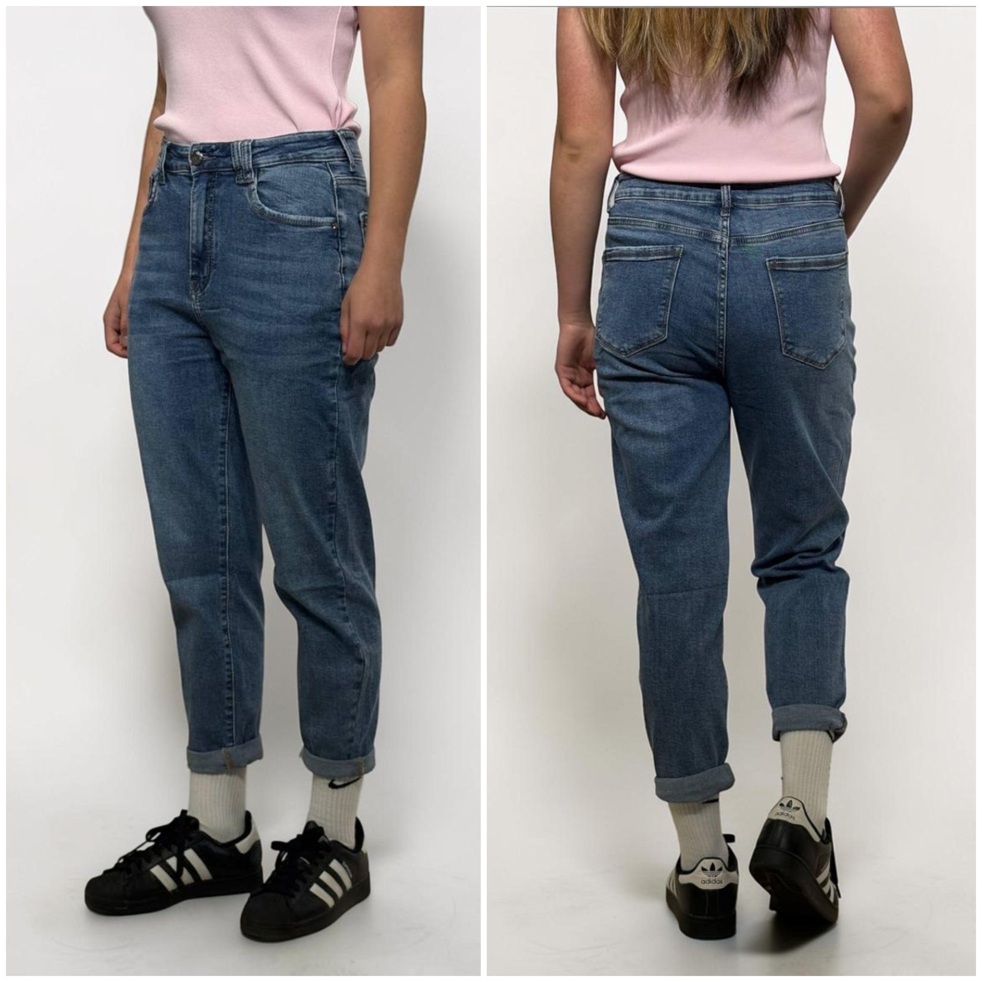 Baggy fit sieviešu īsie džinsi