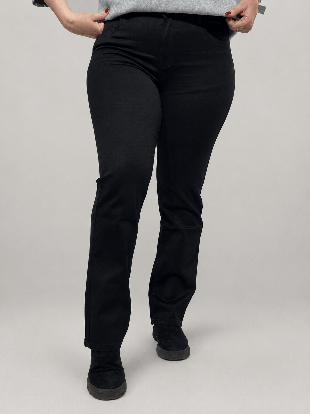 Long, straight cut jeans for women