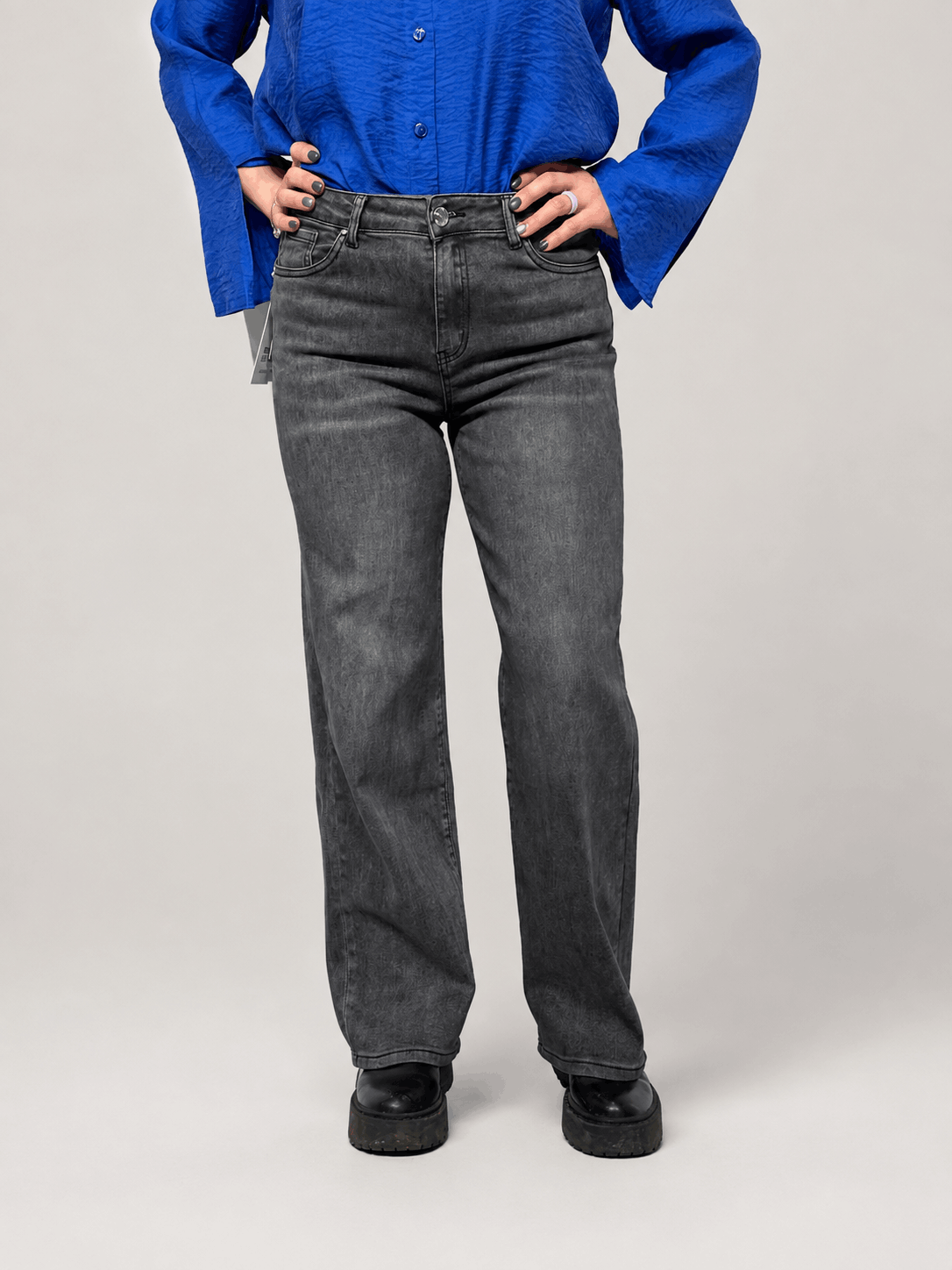 Elastic wide leg jeans for women