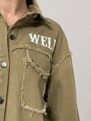 Džinsinė striukė su užtrauktukais