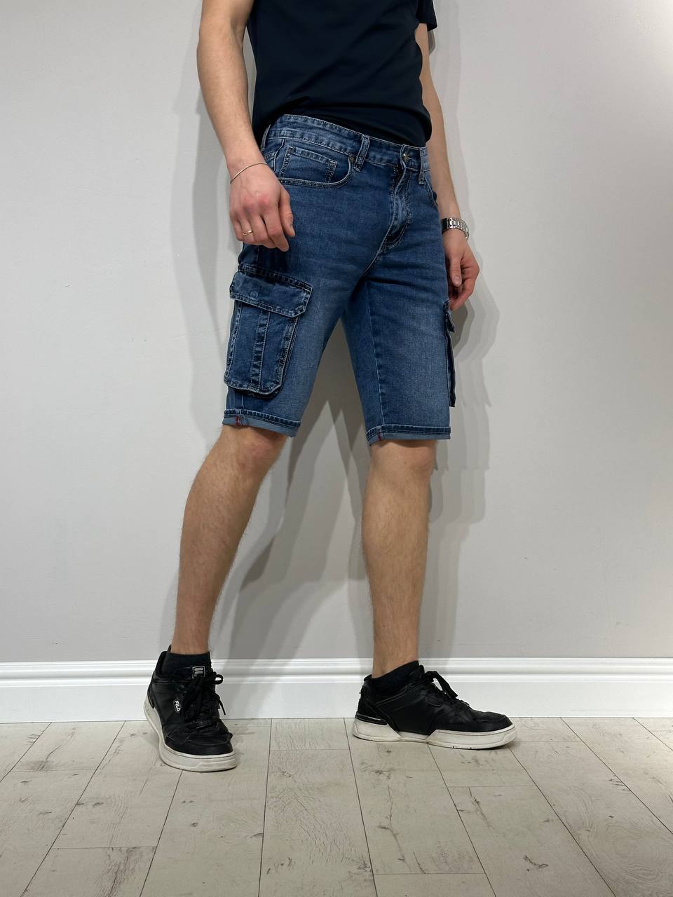 Cargo jeans shorts for men