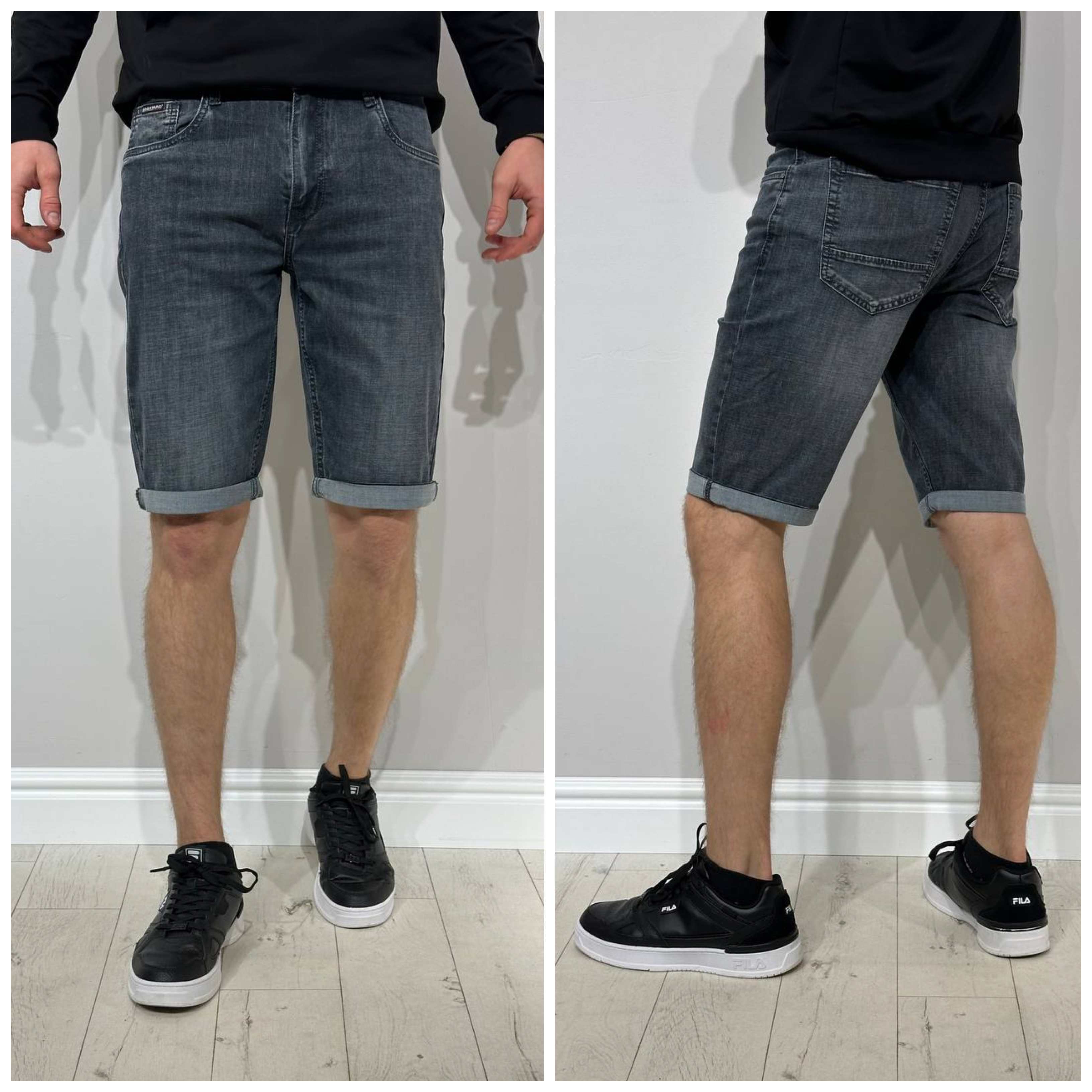 Эластичные джинсовые шорты для мужчин