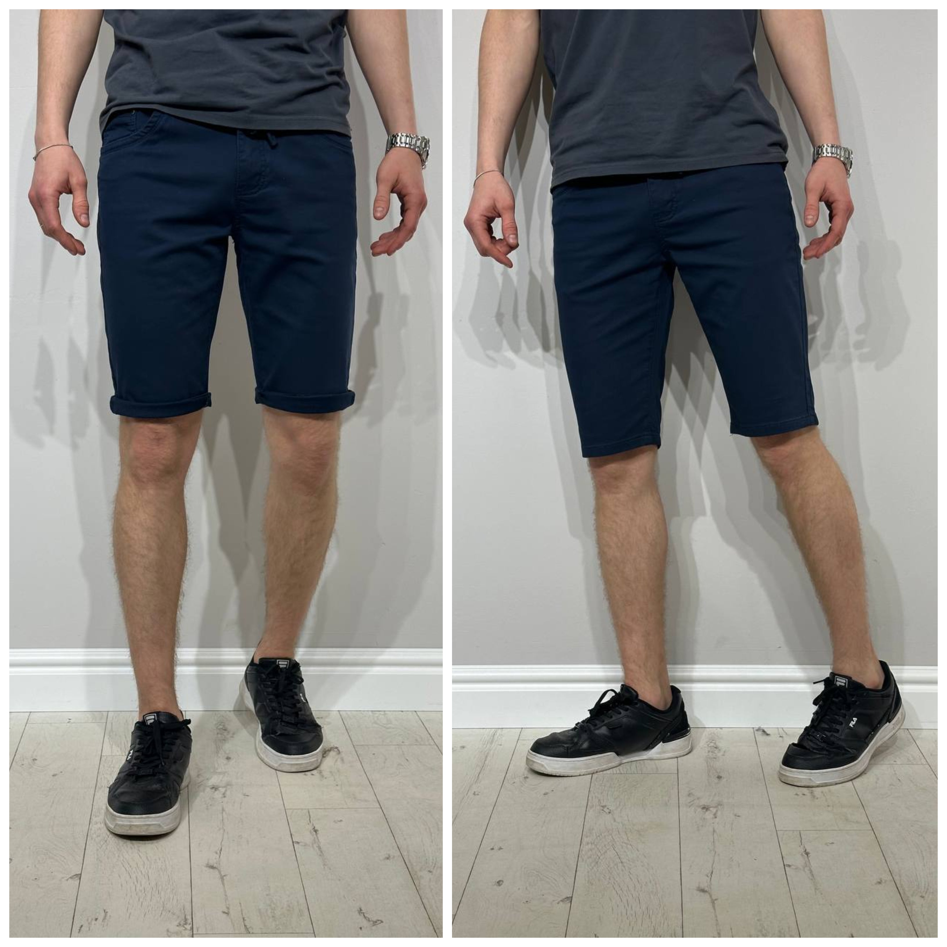 Эластичные, солидные тканевые шорты