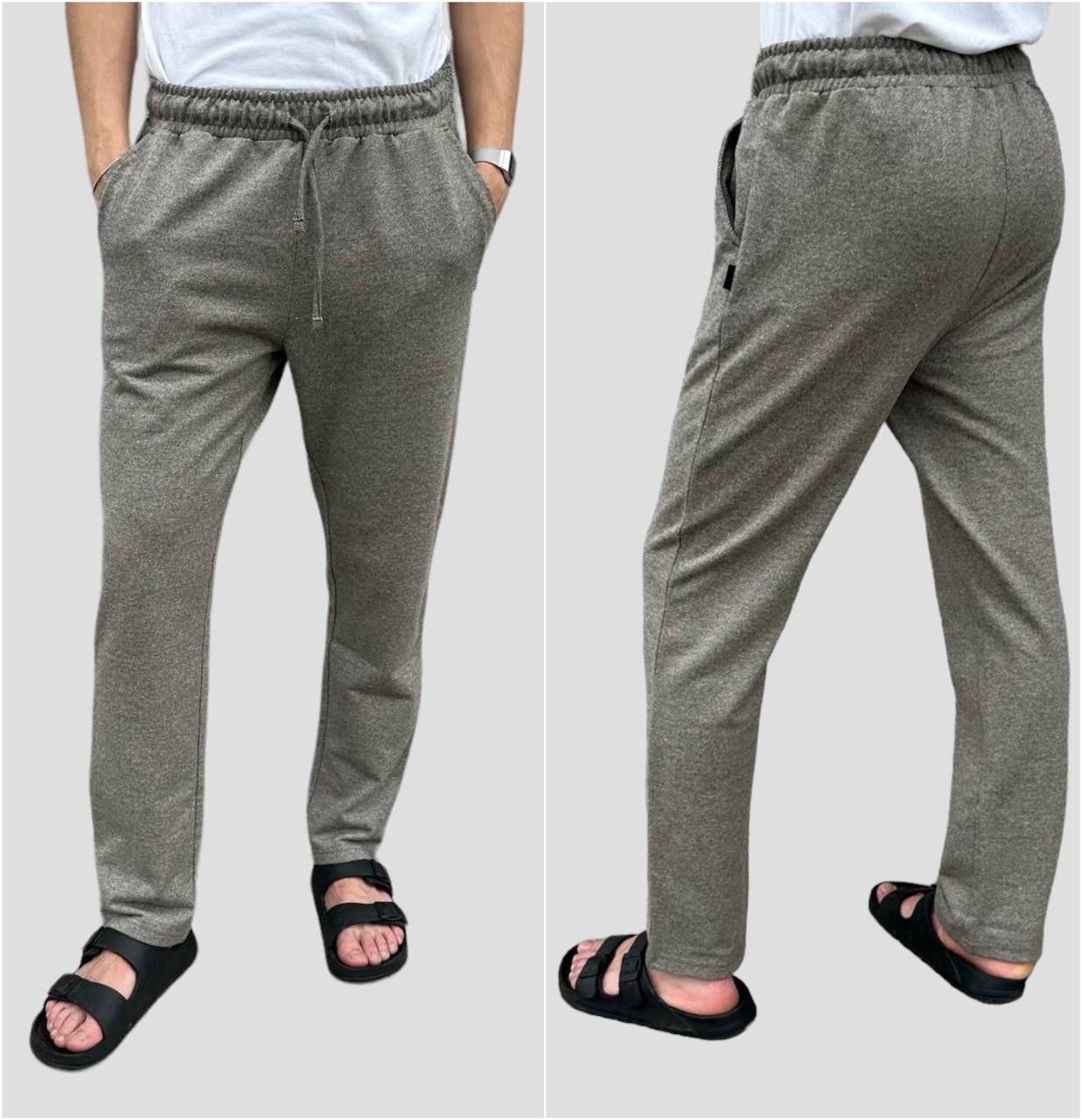 Светлые свободные брюки с прямыми штанинами