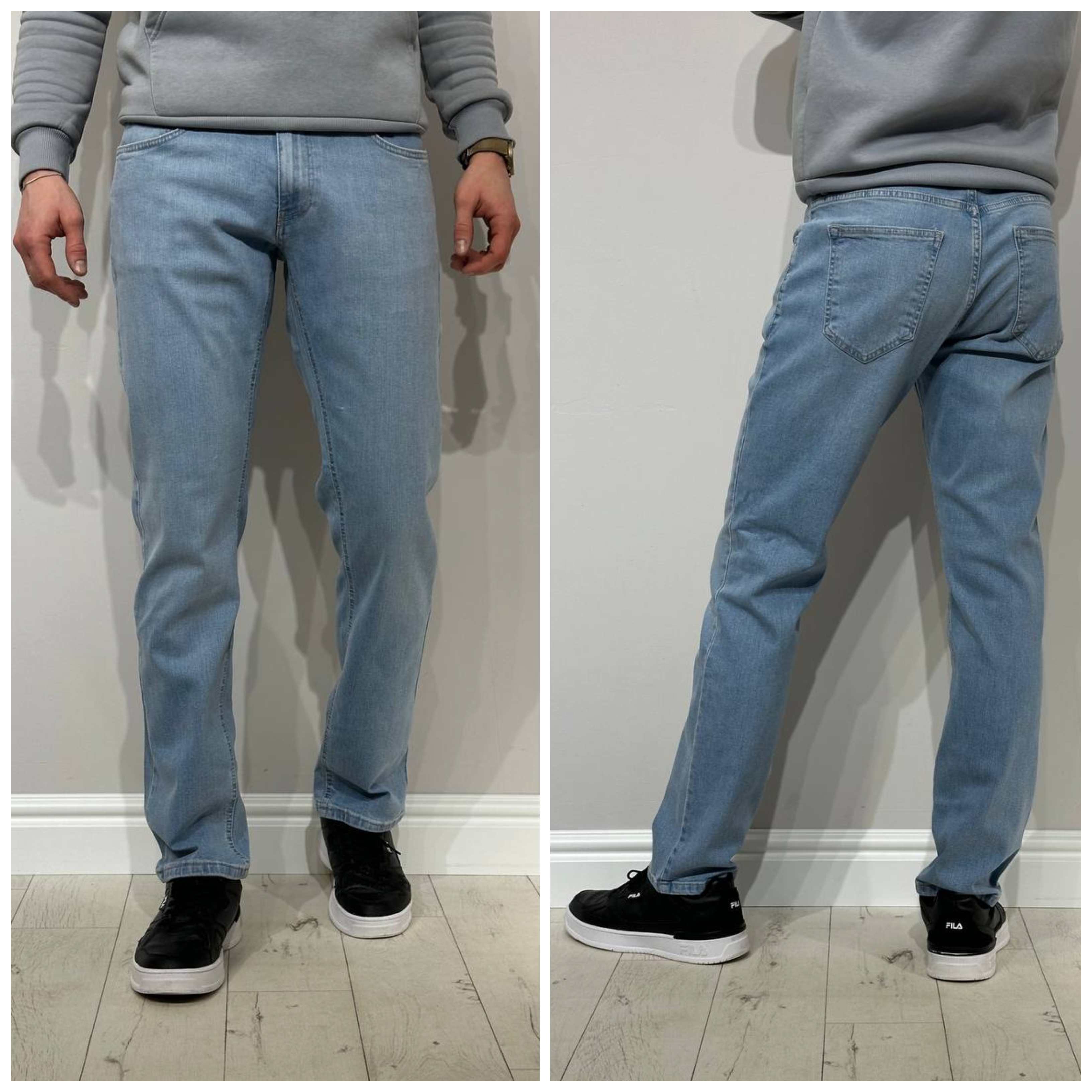 Светлые, эластичные мужские джинсы, Comfort slim