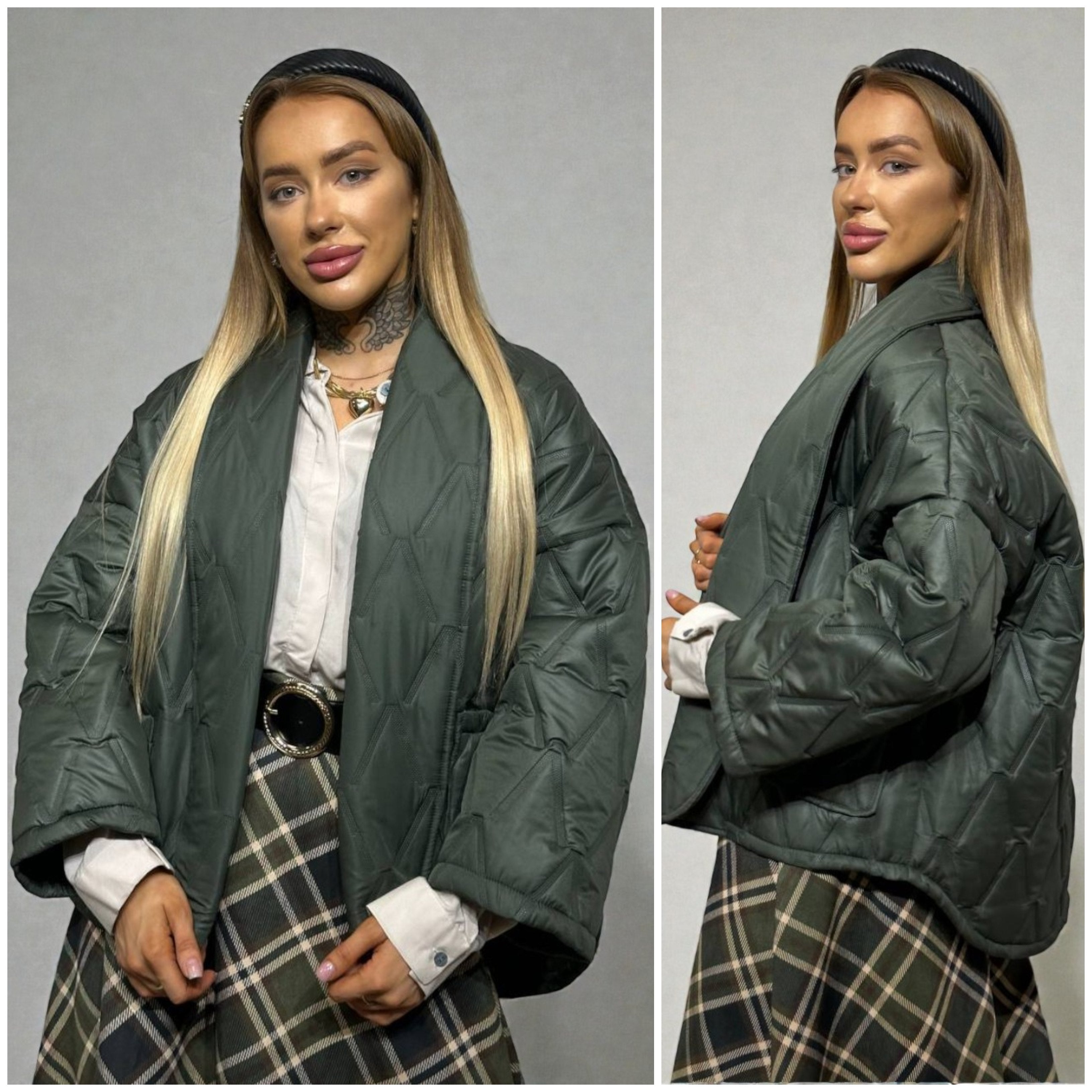 Haki stepēta virsjaka sievietēm