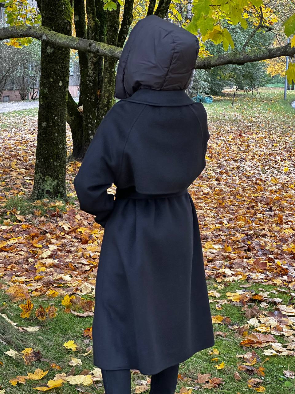Vilnos paltas su kapišonu