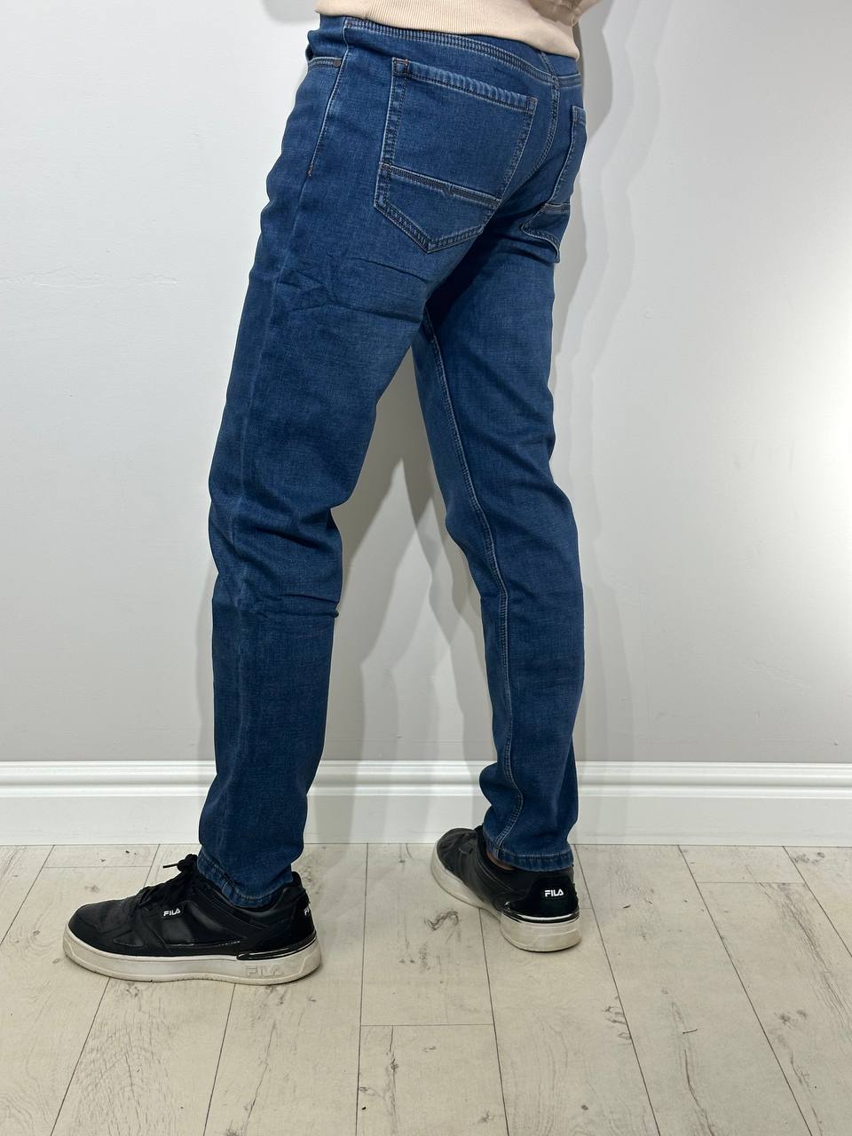 Classic blue, insulated jeans for men