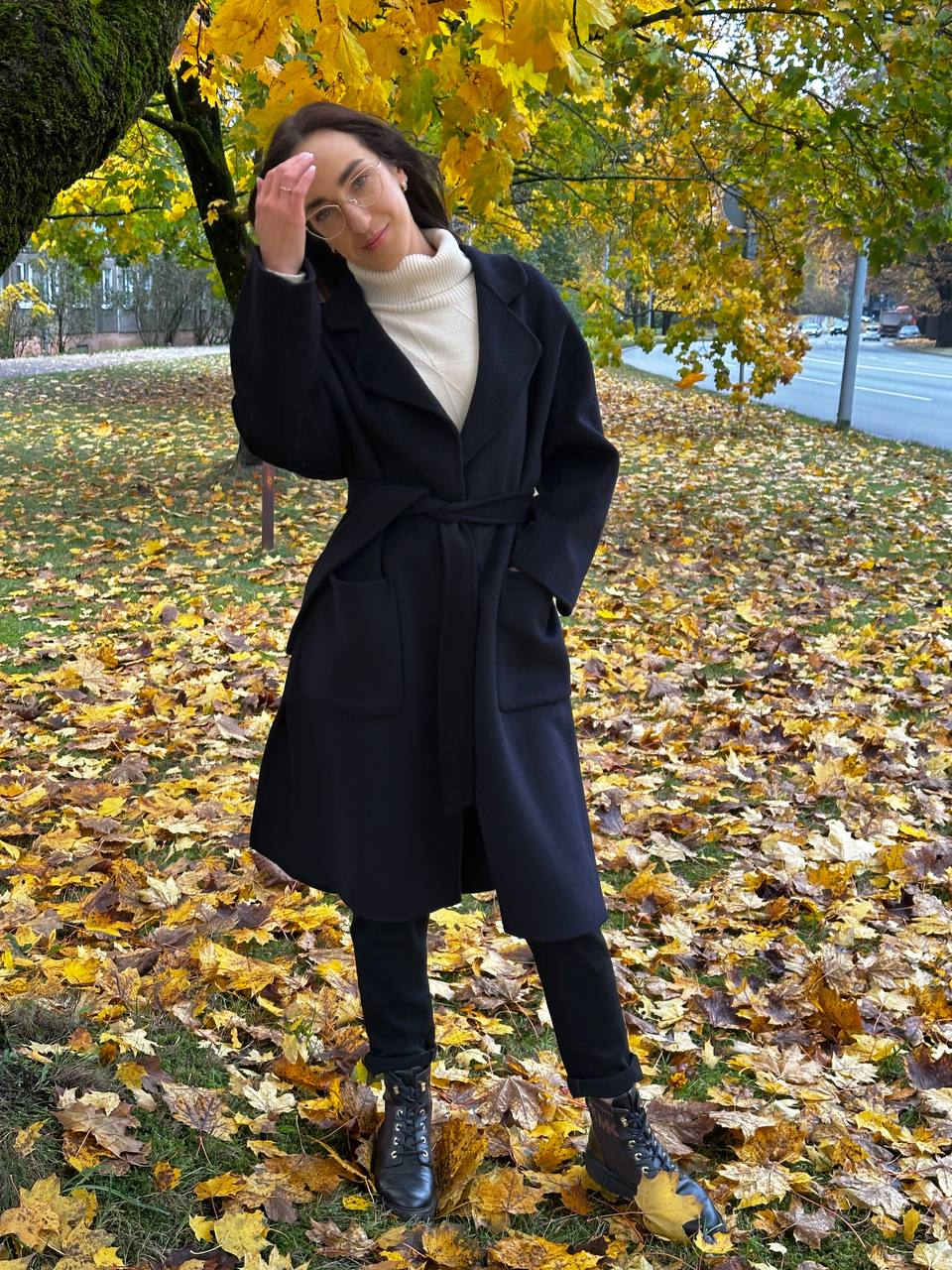 Classic coat with wool content
