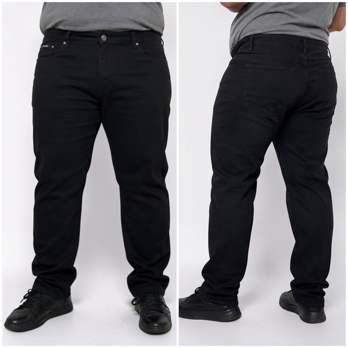 Melni vīriešu džinsi lielajos izmēros, Regular fit