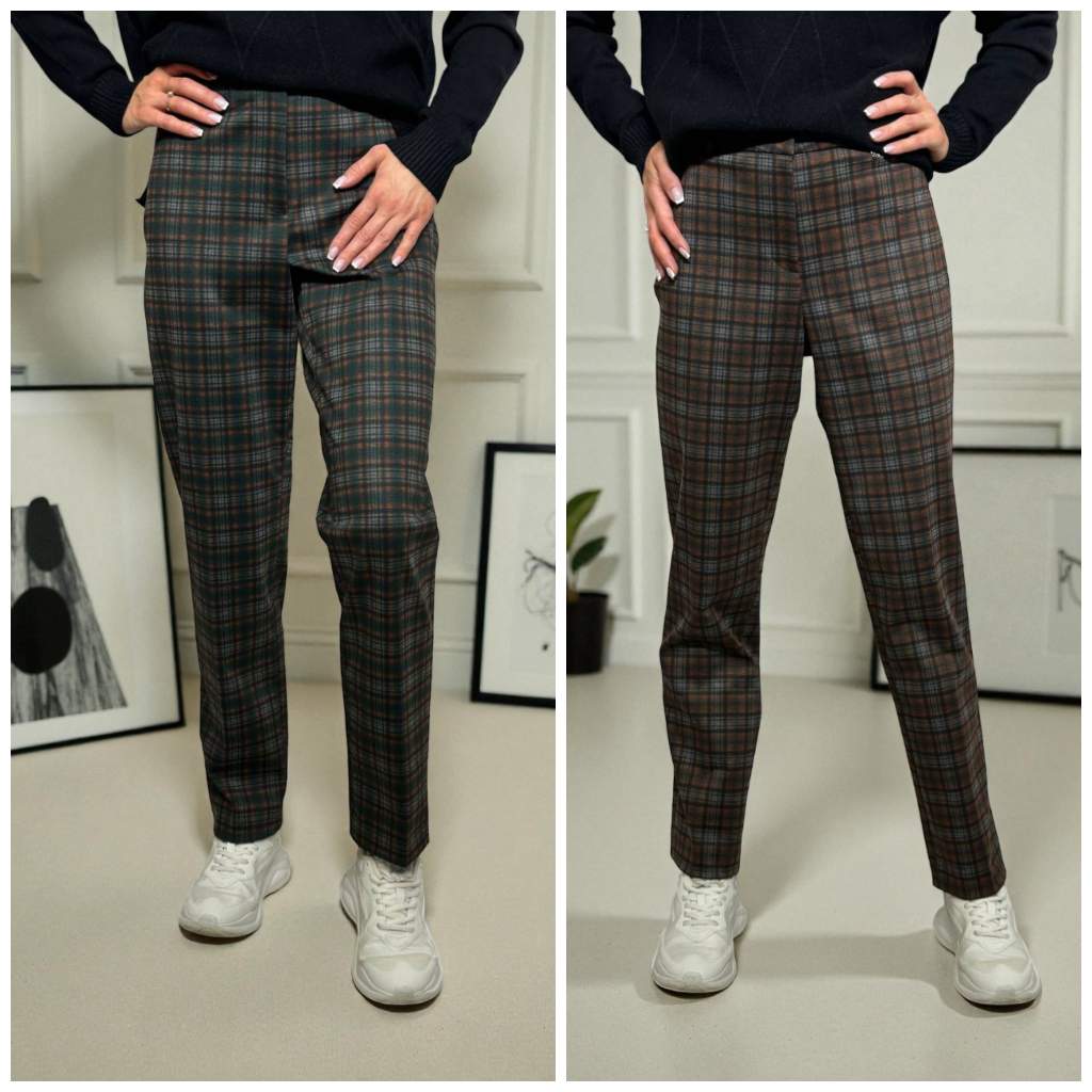 Rūtainas, klasiskas auduma bikses