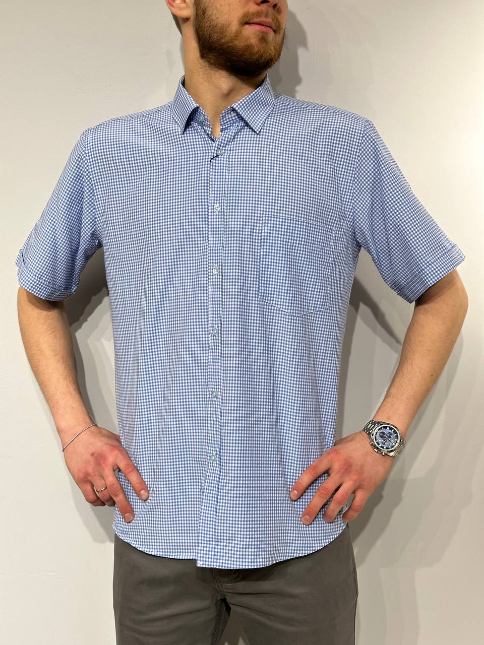 Клетчатая летняя рубашка для мужчин VP-3