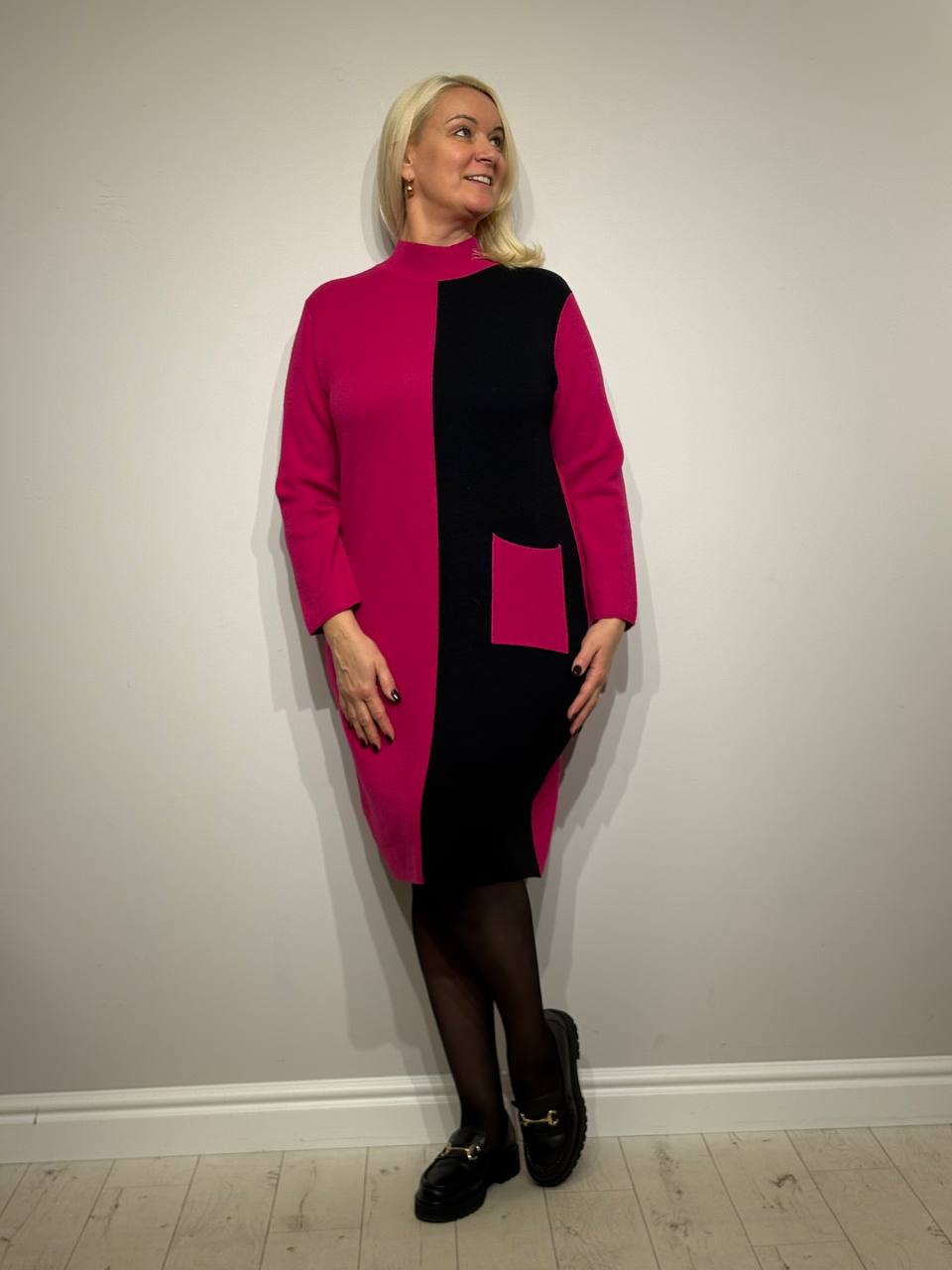 Šilta kasdieninė suknelė su kišene