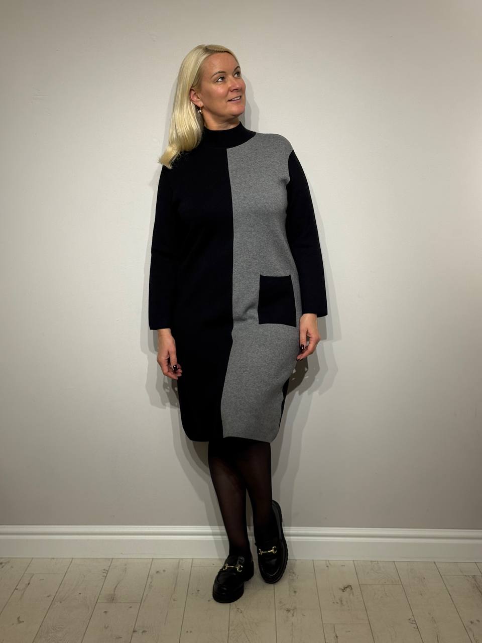 Šilta suknelė kasdienai su kišene