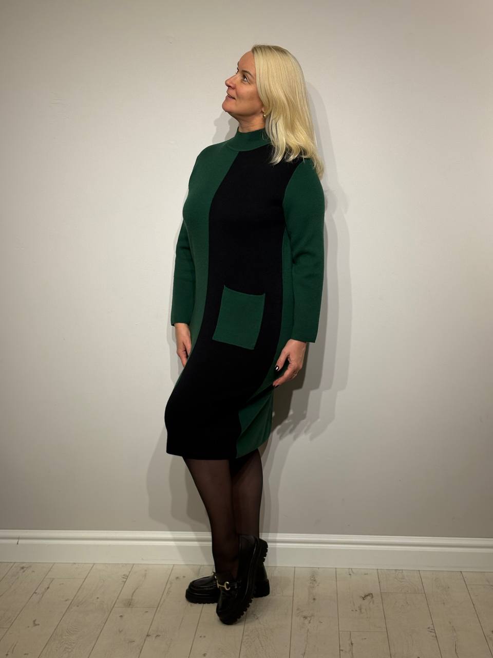 Šilta kasdieninė suknelė su kišene