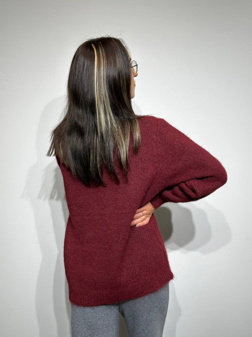 Warm knitted sweater for women