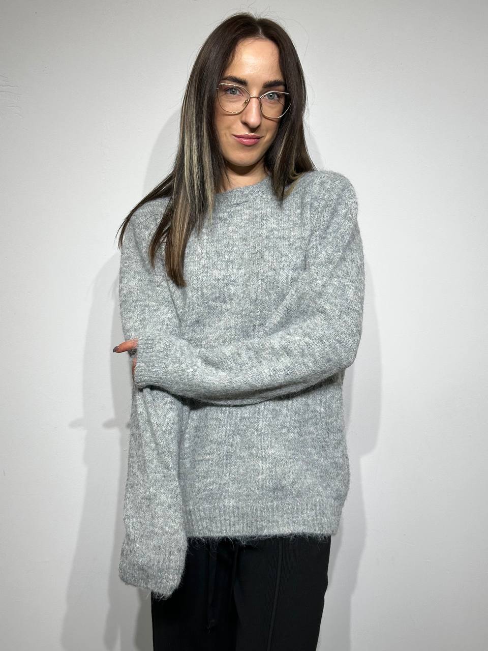 Warm knitted sweater for women