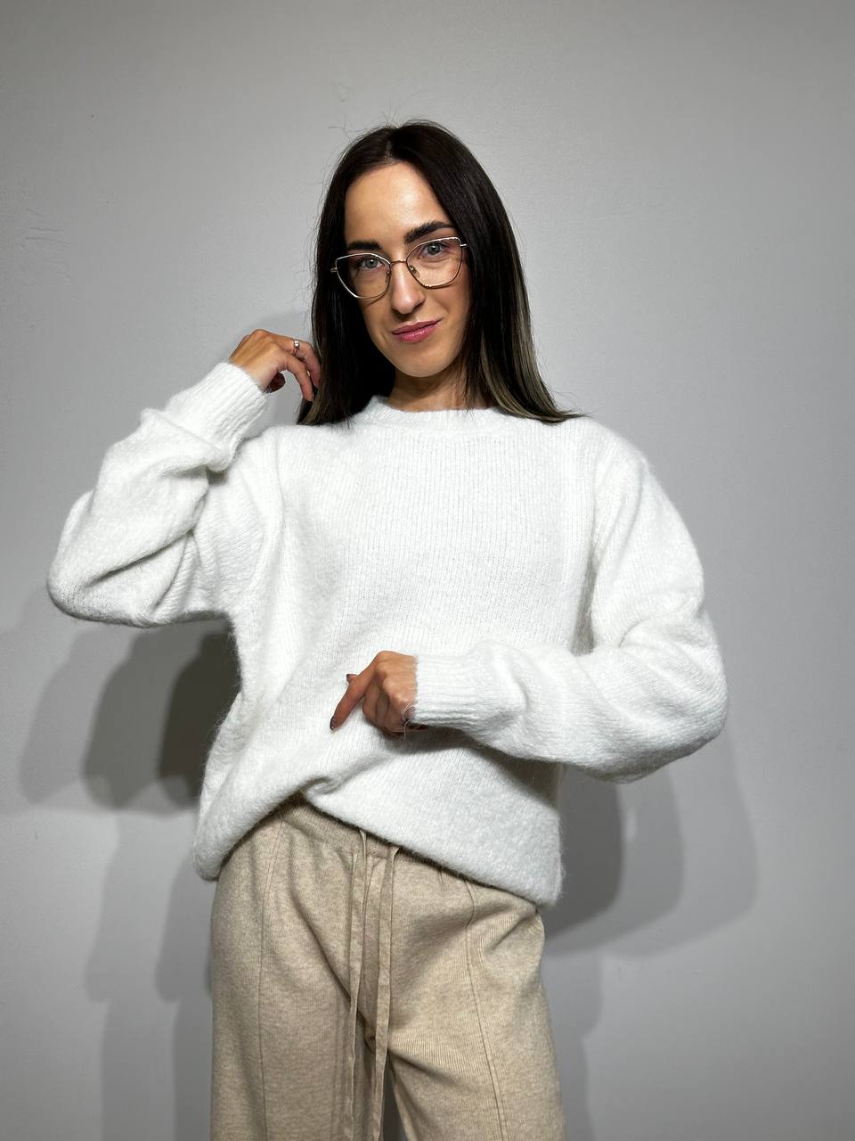 Warm knitted sweater for women