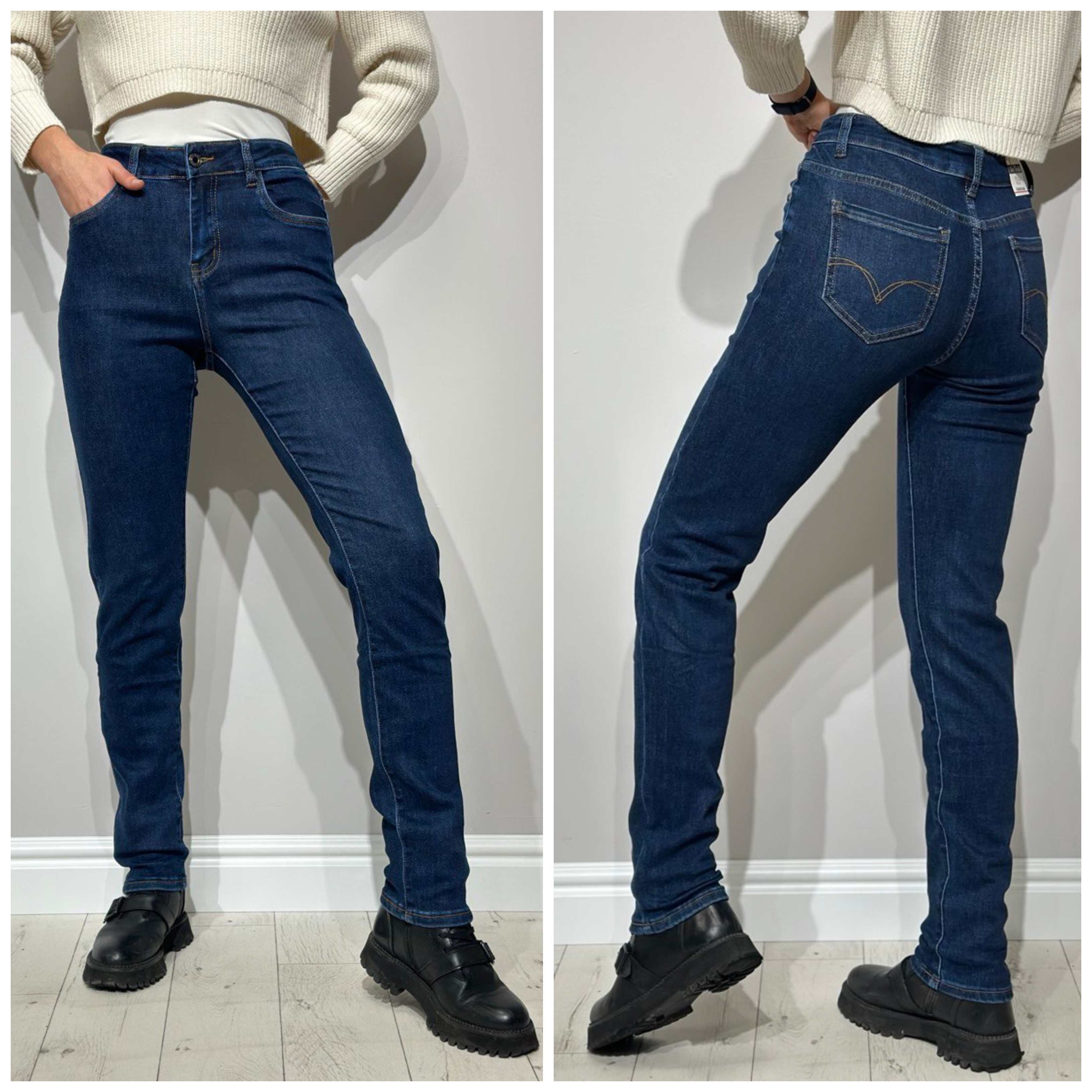 Long, slim jeans for women