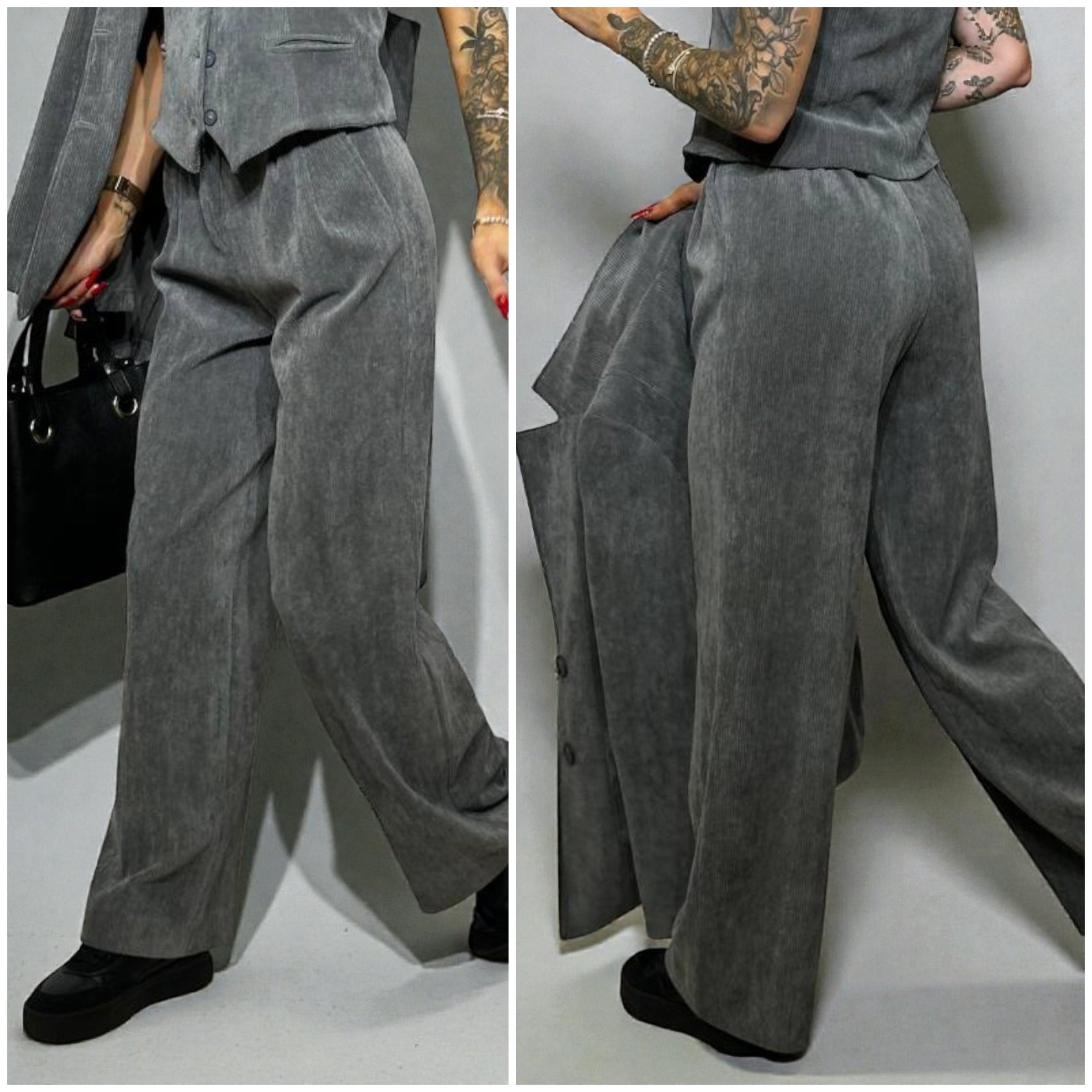 Smalkā velveta bikses sievietēm