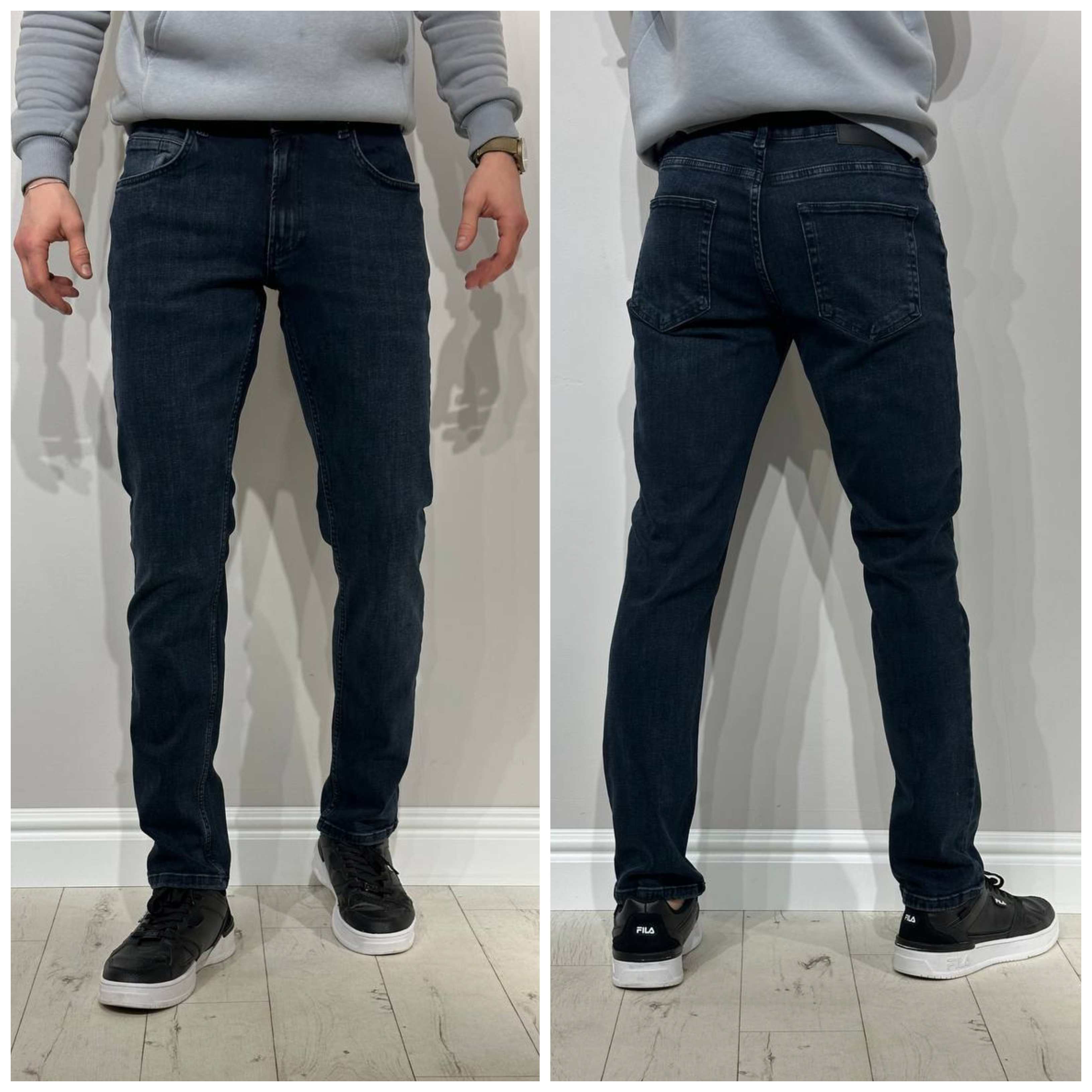 Tamsūs, elastingi vyriški džinsai, Comfort slim