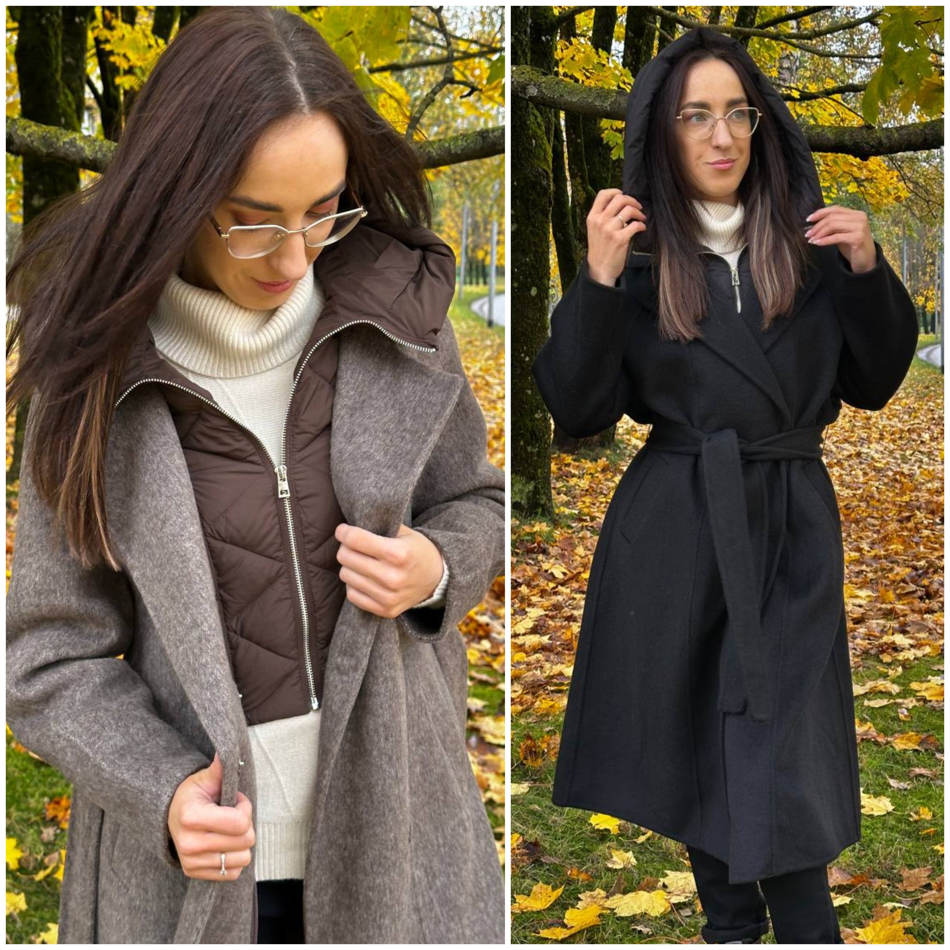 Vilnas mētelis ar kapuci