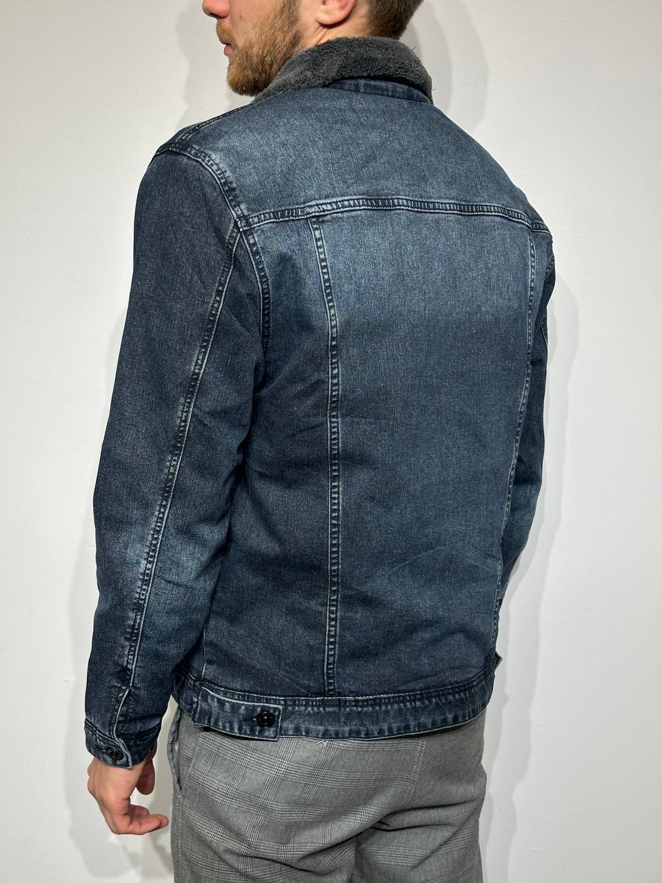 Vīriešu džinsa jaka ar siltinājumu