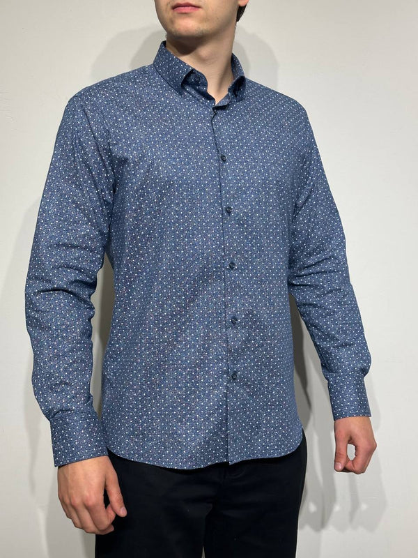 Vīriešu krekls ar rakstu VP-22, Slim Fit