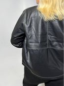 Minimalist style leather jacket for women