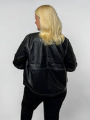 Minimalist style leather jacket for women