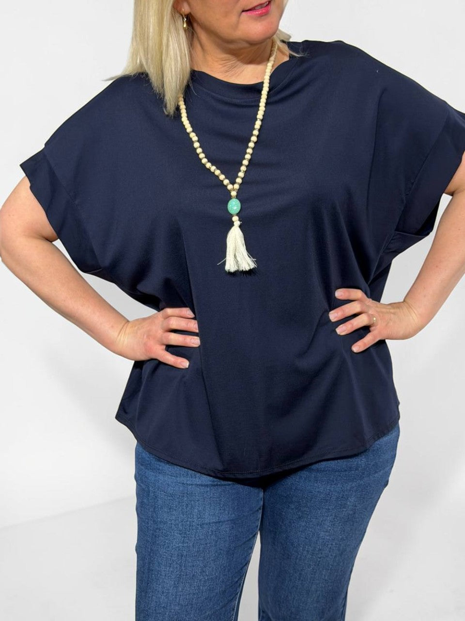 Lielizmēra tops ar krellēm