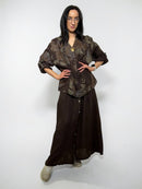 Linen suit with skirt