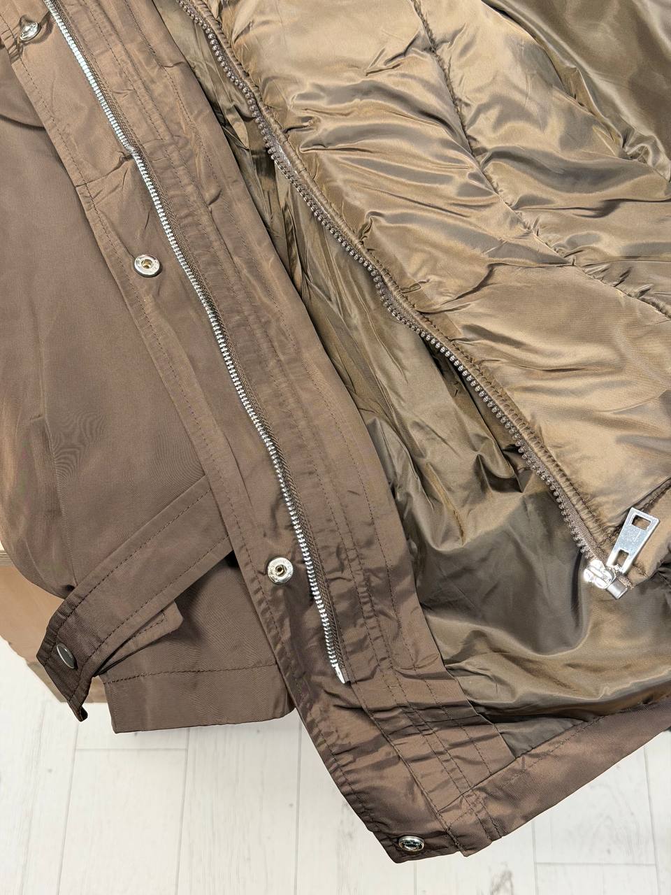 2 in 1 brūna parka sievietēm