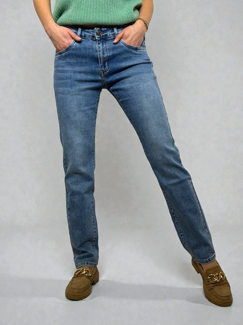 Unisex slim fit džinsi