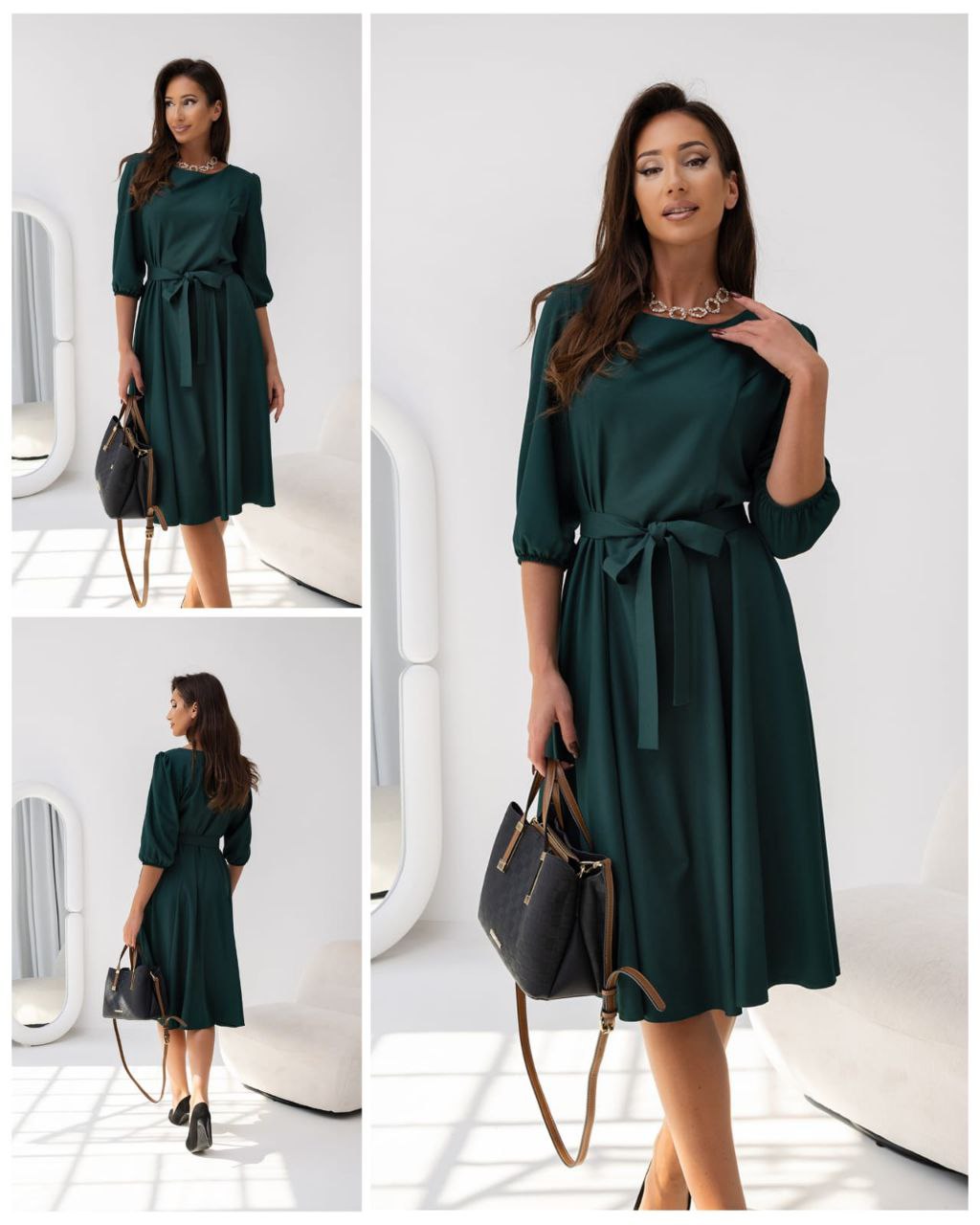 Eleganta smaragda krāsas kleita