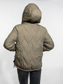 Women's short puffy jacket with hood