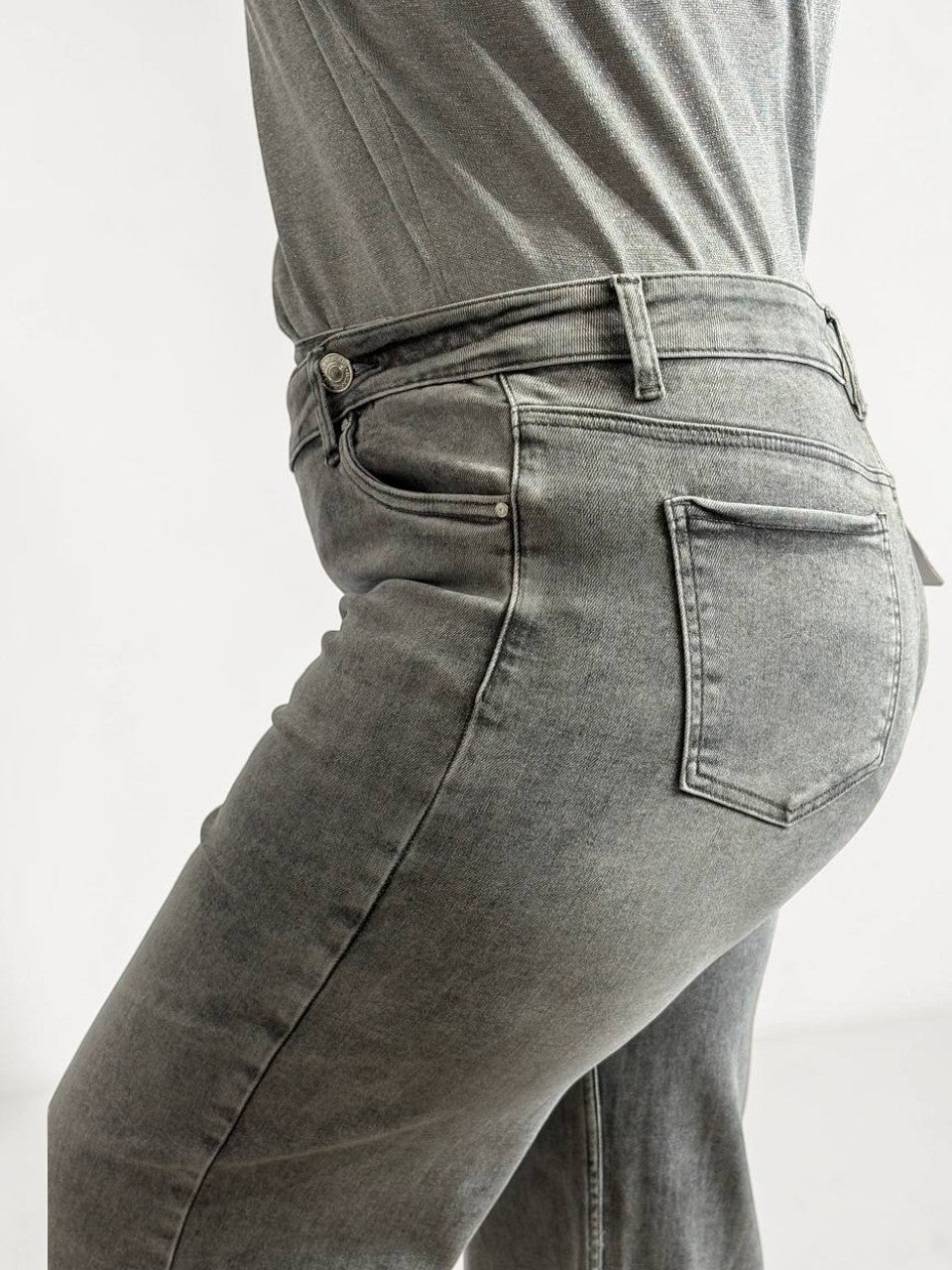 Modern plus-size long jeans