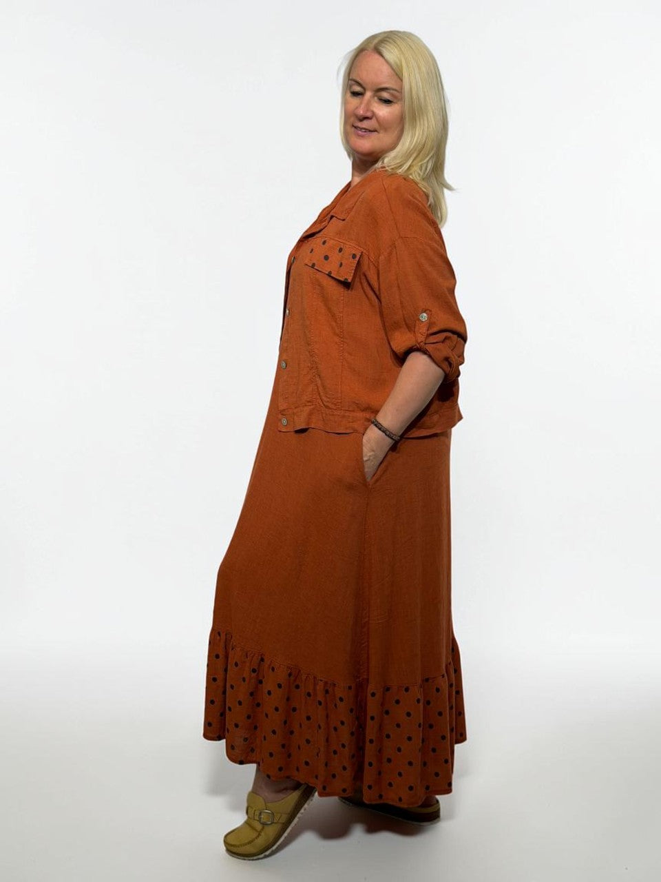 Boho style maxi dress with jacket