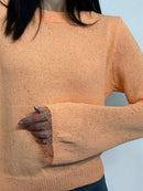 Sweater with lace sleeves