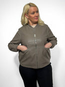 Minimalist style leather jacket for women