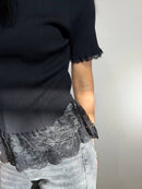 Elegant women's blouse with lace