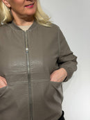 Minimalist style leather jacket for women