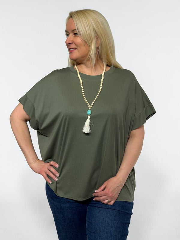 Plus-size top with beads