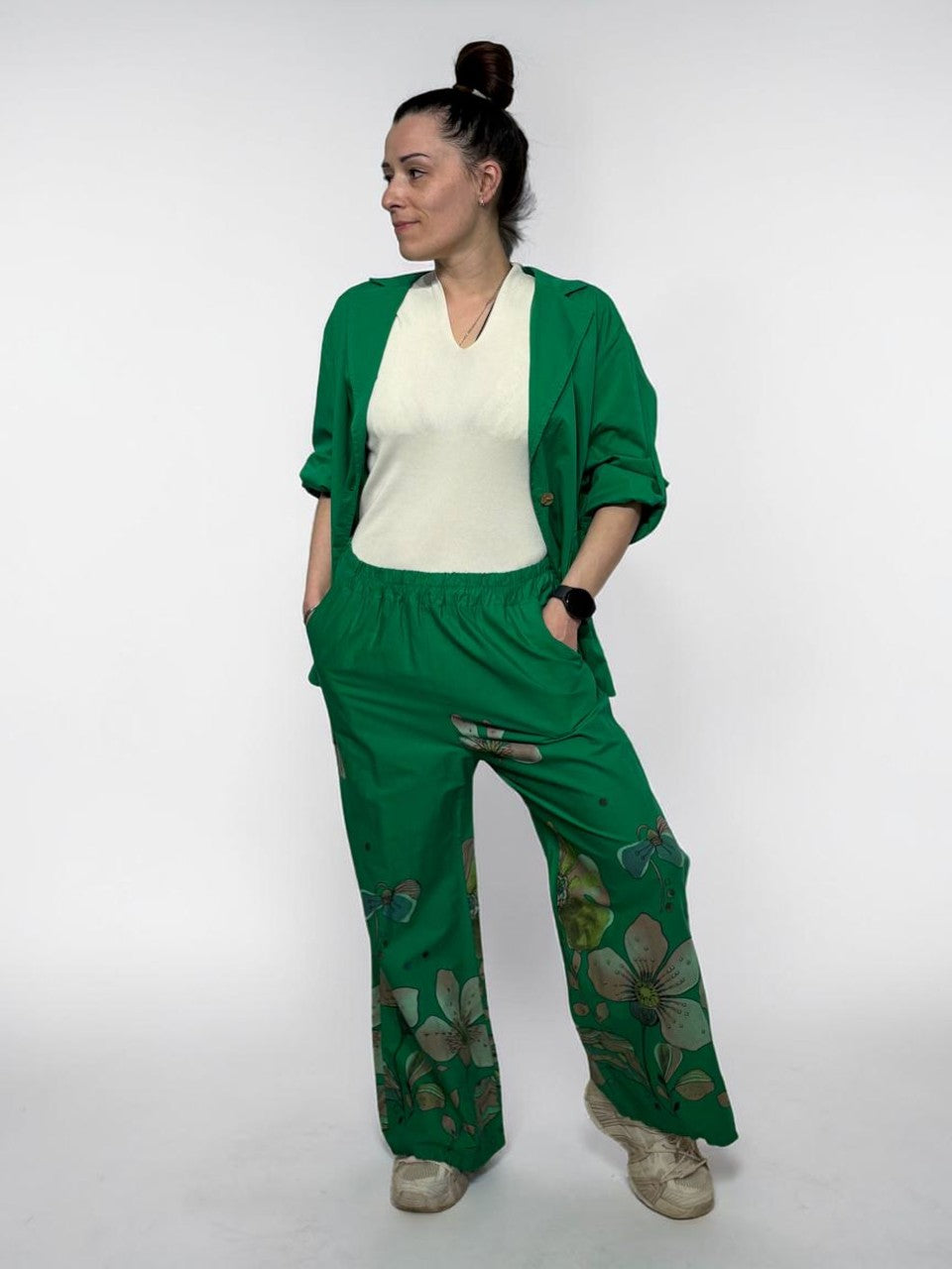 Floral Pattern Bohemian Style Suit