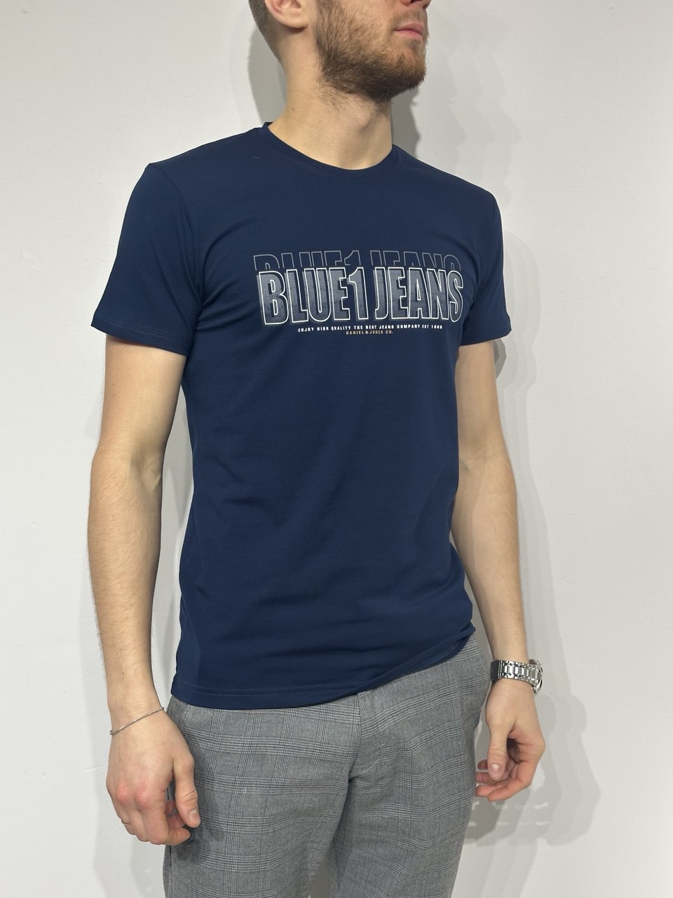 T-marškiniai su spauda Blue