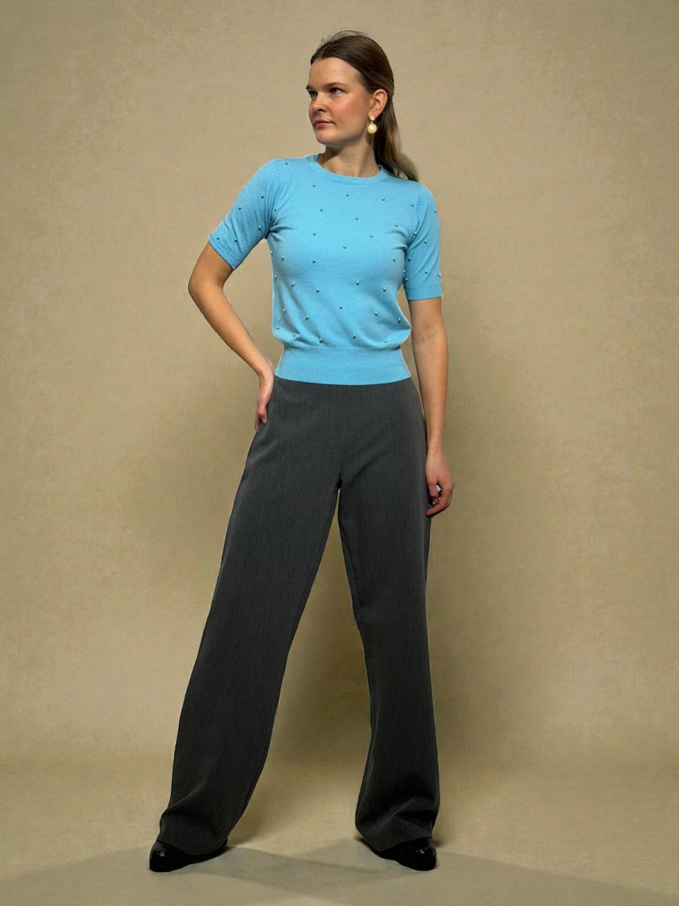 Extra long solid pants for women